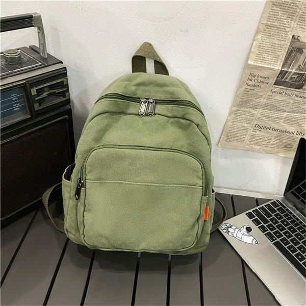 Y2K Style Mini Canvas Backpack for Women - Multi-Style Small Shoulder Bag in Solid Colors, Korean Fashion Gift for Her