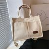 Y2K Style Multi-Pocket Canvas Tote Bag for Women