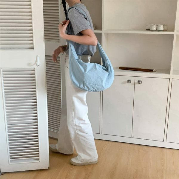 Y2K Style Nylon Shoulder Bag for Women - Streetwear Tote Handbag