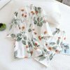 Y2K Style Organic Cotton Gauze Kimono Pajama Set for Women