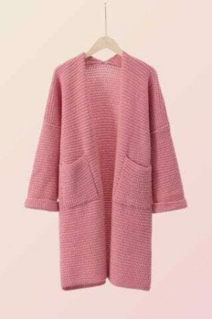 Y2K Style Oversized Knitted Cardigan with Fluffy Texture