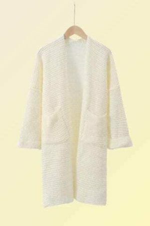 Y2K Style Oversized Knitted Cardigan with Fluffy Texture