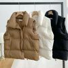 Y2K Style Padded Puff Vest with Drawstring Waist - Women's Streetwear Fashion