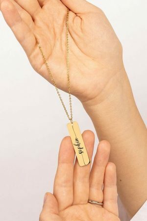 Y2K Style Personalized Name Pendant Necklace in Gold, Silver, Rose Gold - High Quality Custom Jewelry for Women