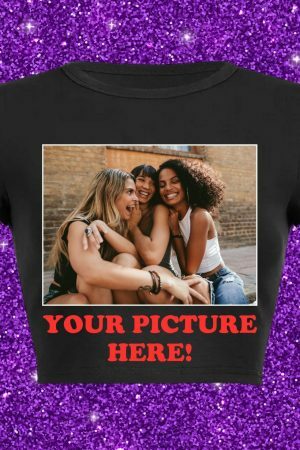 Y2K Style Personalized Photo Baby Crop Tee - DIY Streetwear Gift