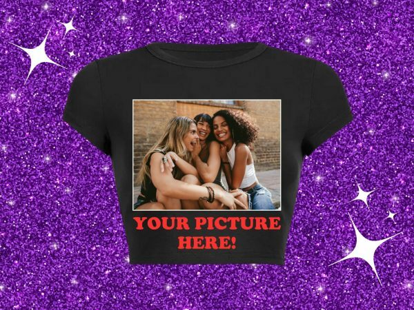 Y2K Style Personalized Photo Baby Crop Tee - DIY Streetwear Gift