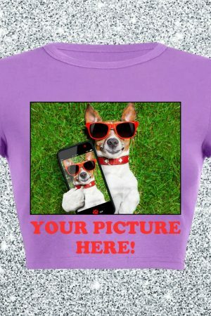 Y2K Style Personalized Photo Baby Crop Tee - DIY Streetwear Gift