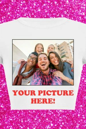 Y2K Style Personalized Photo Baby Crop Tee - DIY Streetwear Gift