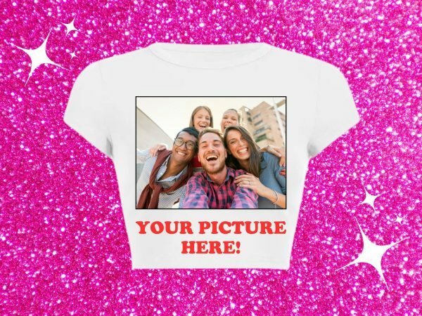 Y2K Style Personalized Photo Baby Crop Tee - DIY Streetwear Gift