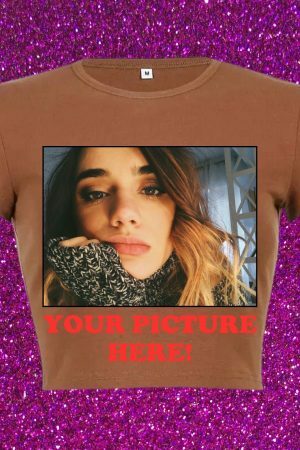 Y2K Style Personalized Photo Baby Crop Tee - DIY Streetwear Gift