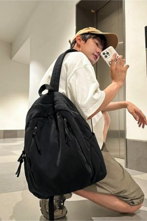 Y2K Style Solid Color Canvas Backpack for Women - Casual Student & Computer School Bag with Large Capacity for Travel