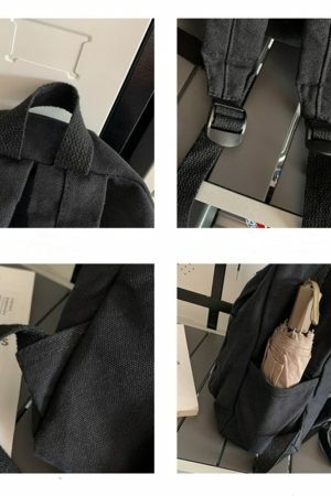 Y2K Style Solid Color Canvas Backpack for Women - Casual Student & Computer School Bag with Large Capacity for Travel