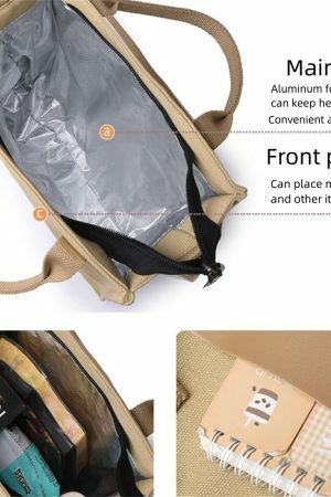 Y2K Style Thermal Insulation Aluminum Film Bento Lunch Bag