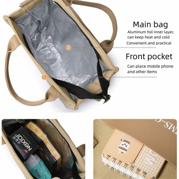 Y2K Style Thermal Insulation Aluminum Film Bento Lunch Bag