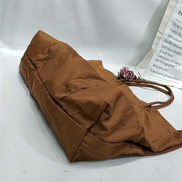 Y2K Style Vintage Canvas Large Capacity Brown Shopping Bag