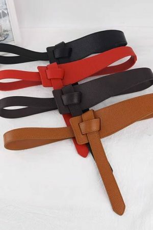 Y2K Style Women's Leather Knotted Waist Belt in 6 Colors