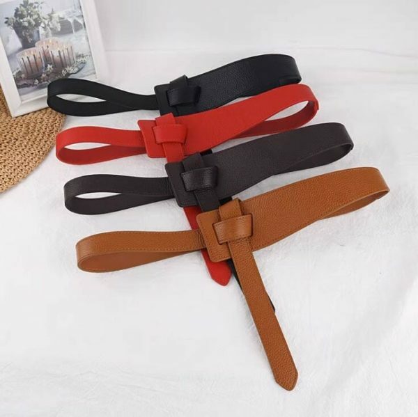 Y2K Style Women's Leather Knotted Waist Belt in 6 Colors