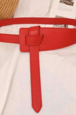 Y2K Style Women's Leather Knotted Waist Belt in 6 Colors