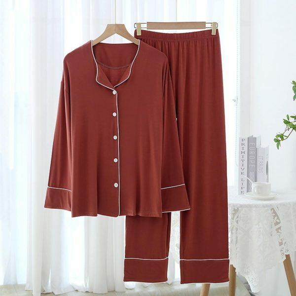 Y2K Style Women's Pajama Set with Long Sleeve Cardigan and Pants