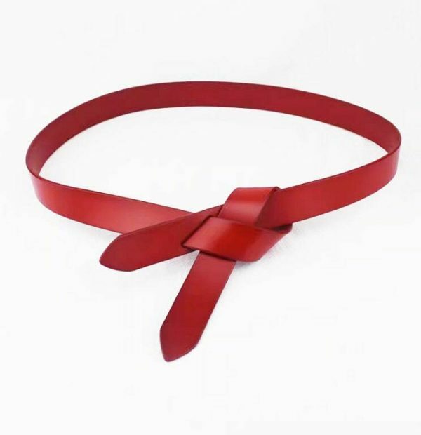 Y2K Style Women's Triple Wrap Self Tie Leather Belt with Bow