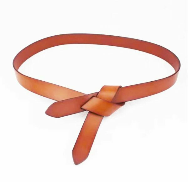 Y2K Style Women's Triple Wrap Self Tie Leather Belt with Bow