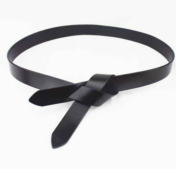 Y2K Style Women's Triple Wrap Self Tie Leather Belt with Bow