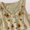 Y2K Sunflower Embroidered Knit Cardigan