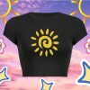 Y2K Sunshine Graphic Crop Top | 90s Beach Surf Tee | Women's Streetwear Fashion