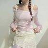 Y2K Sweet Coquette Lace-Up Streetwear Top