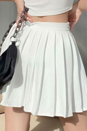 Y2K Tennis Skirt Pleated French Retro Streetwear