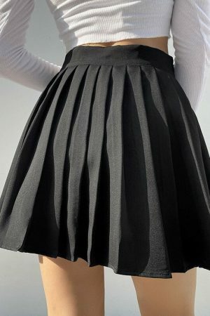 Y2K Tennis Skirt Pleated French Retro Streetwear