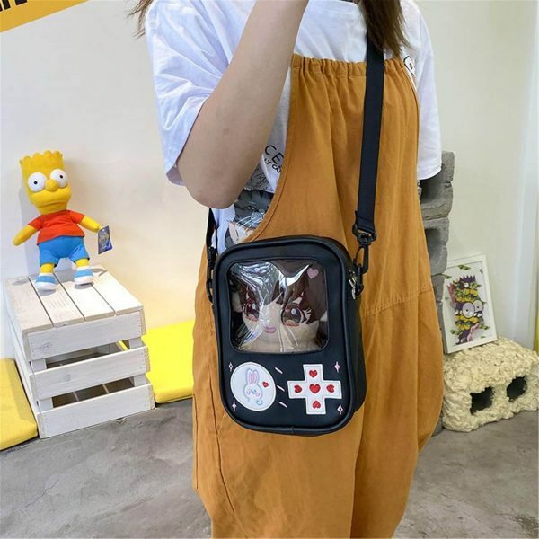 Y2K Transparent Ita Bag with Crossbody Strap - Streetwear Fashion