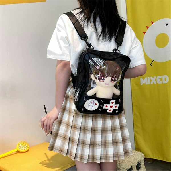 Y2K Transparent Ita Bag with Crossbody Strap - Streetwear Fashion