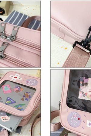 Y2K Transparent Ita Bag with Crossbody Strap - Streetwear Fashion