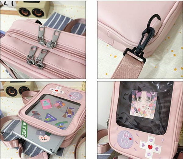 Y2K Transparent Ita Bag with Crossbody Strap - Streetwear Fashion