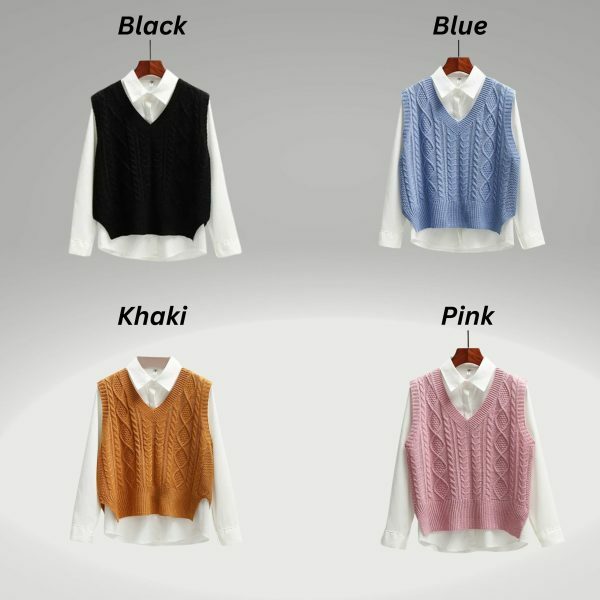 Y2K V-Neck Sweater Vest - Streetwear Retro Style Vintage Clothing