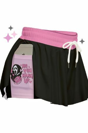 Y2K Valentine Spooky Pastel Goth Emo Girl E-Girl Alt Flowy Kawaii Shorts