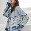 Y2K Van Gogh Embroidered Cardigan - French Style Cashmere Knit Jacket