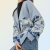 Y2K Van Gogh Embroidered Oversized Knit Cardigan