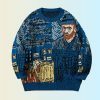 Y2K Van Gogh Painting Sweatshirt - Harajuku Streetwear Chunky Knit Pullover