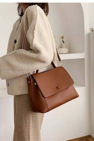 Y2K Vegan Leather Vintage Shoulder Bag | Large Capacity Crossbody for Women | Streetwear Aesthetic Makeup Bag