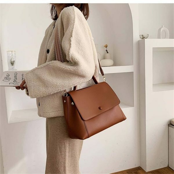 Y2K Vegan Leather Vintage Shoulder Bag | Large Capacity Crossbody for Women | Streetwear Aesthetic Makeup Bag