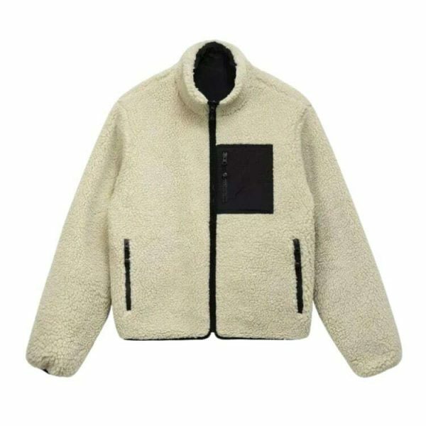 Y2K Vintage 8 Ball Double-Sided Fleece Jacket - Streetwear Goth Harajuku Aesthetic