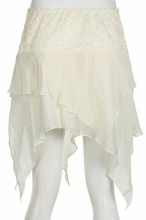 Y2K Vintage Asymmetric Tiered Ruffle Patchwork Mini Skirt