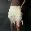 Y2K Vintage Asymmetric Tiered Ruffle Patchwork Mini Skirt