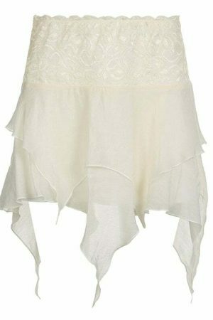 Y2K Vintage Asymmetric Tiered Ruffle Patchwork Mini Skirt