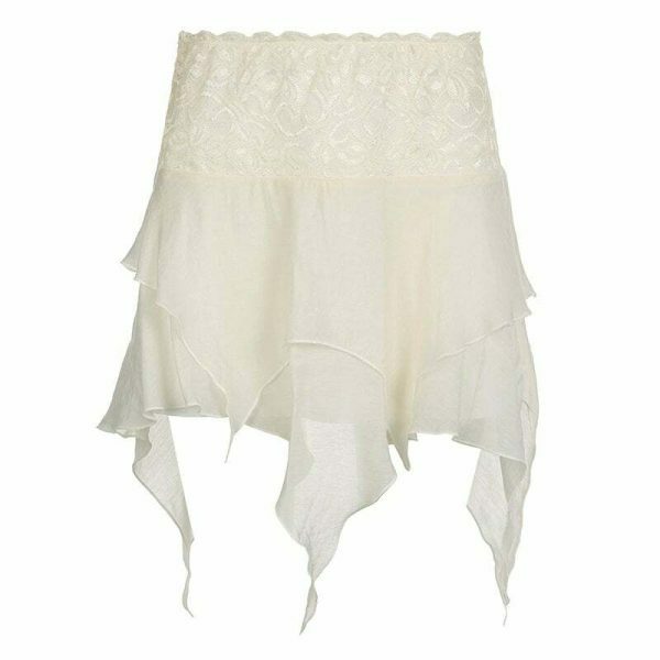 Y2K Vintage Asymmetric Tiered Ruffle Patchwork Mini Skirt