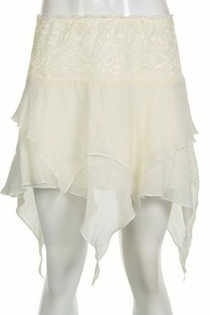 Y2K Vintage Asymmetric Tiered Ruffle Patchwork Mini Skirt