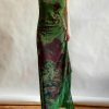 Y2K Vintage Cowl Neck Maxi Dress with Grunge Fairycore Print