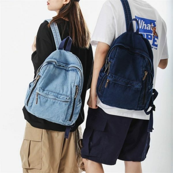 Y2K Vintage Denim Shoulder Bag with Adjustable Strap